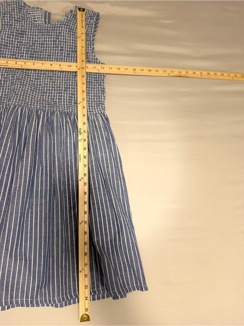 French Connection Blue & White Striped Smocked Waist Sundress - Picture 4 of 6